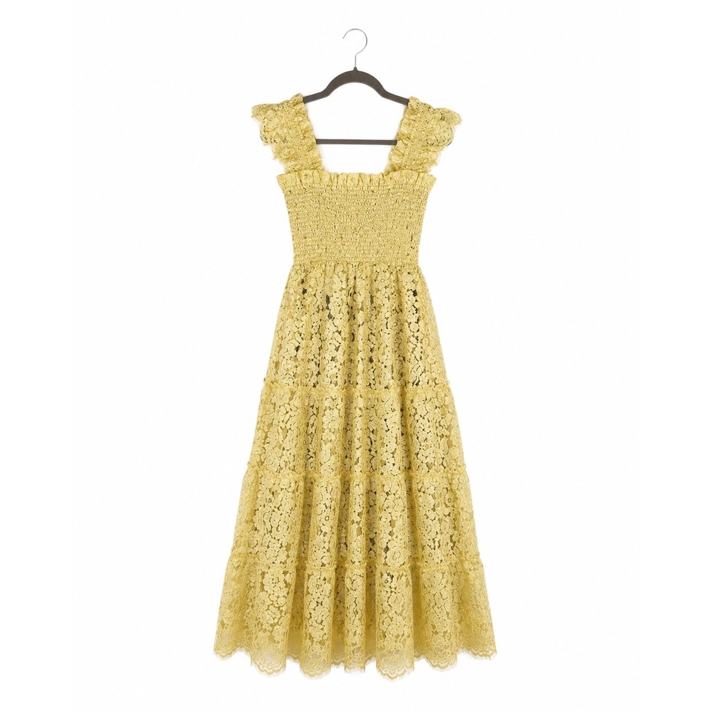 Hill House Home Collector's Edition Ellie Nap Dress Small Gold Metallic Lace NWT - Picture 4 of 15